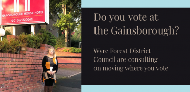 Tracey Onslow outside Gainsborough Hotel Polling Station