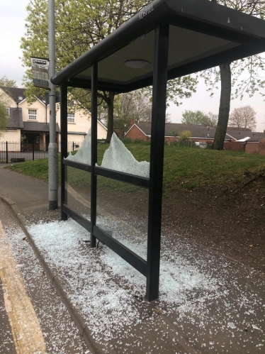 Bus Shelter vandalism